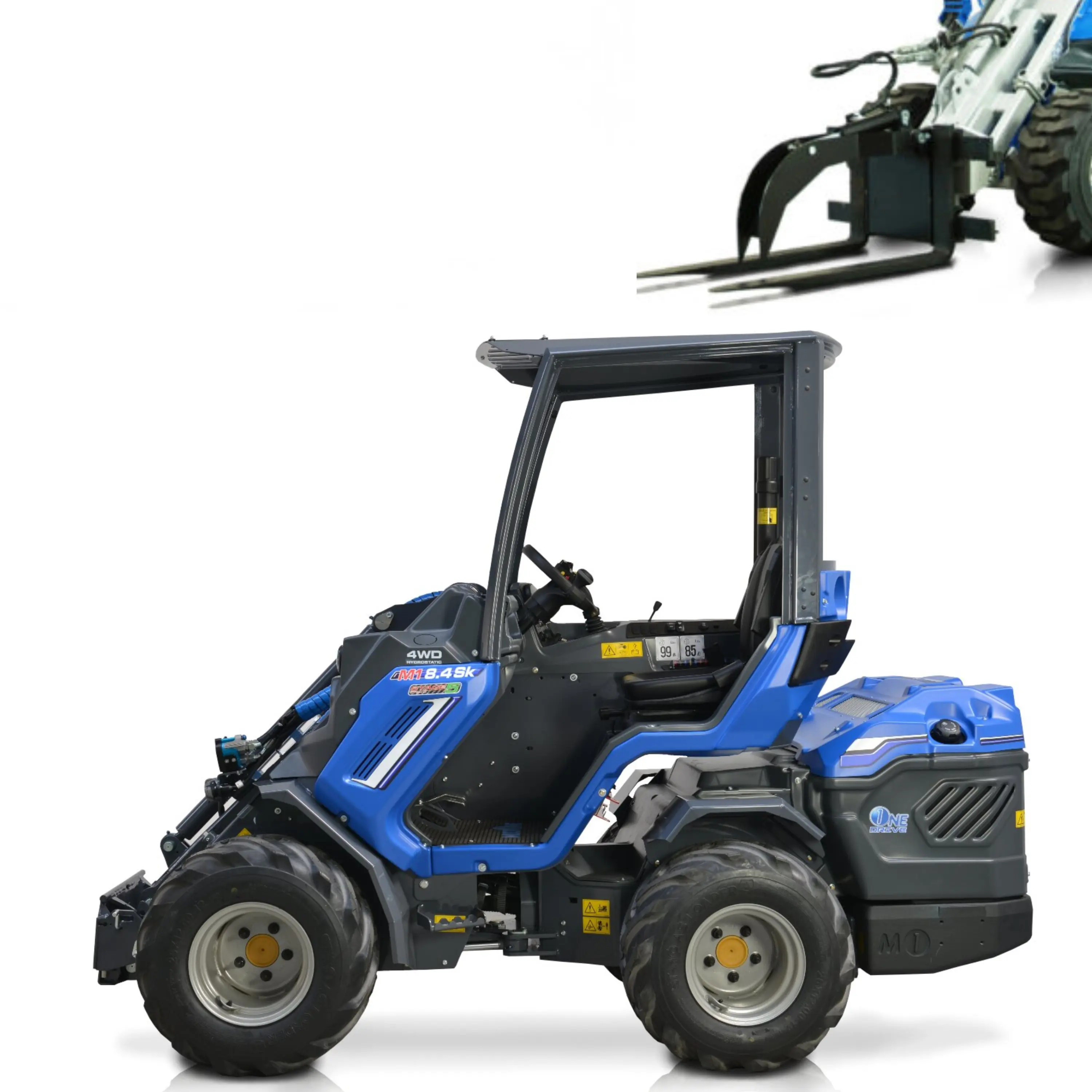 Шарнирно-сочлененный мини-погрузчик MULTIONE 8.4S K Stage IIIA с захватом