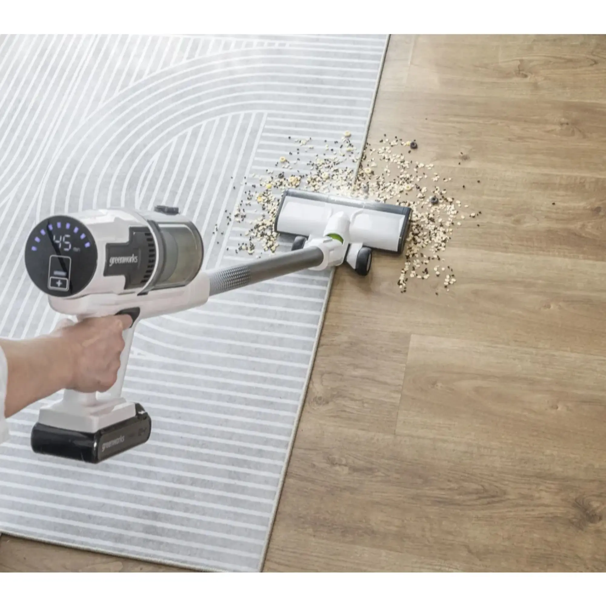 Пылесос беспроводной вертикальный аккумуляторный Greenworks G24SVK4D, 24V, с АКБ 4 Ач и ЗУ