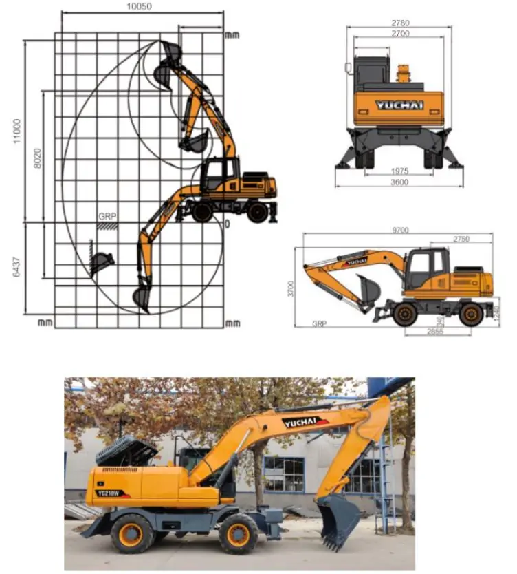 Экскаватор колесный Yuchai YC210W