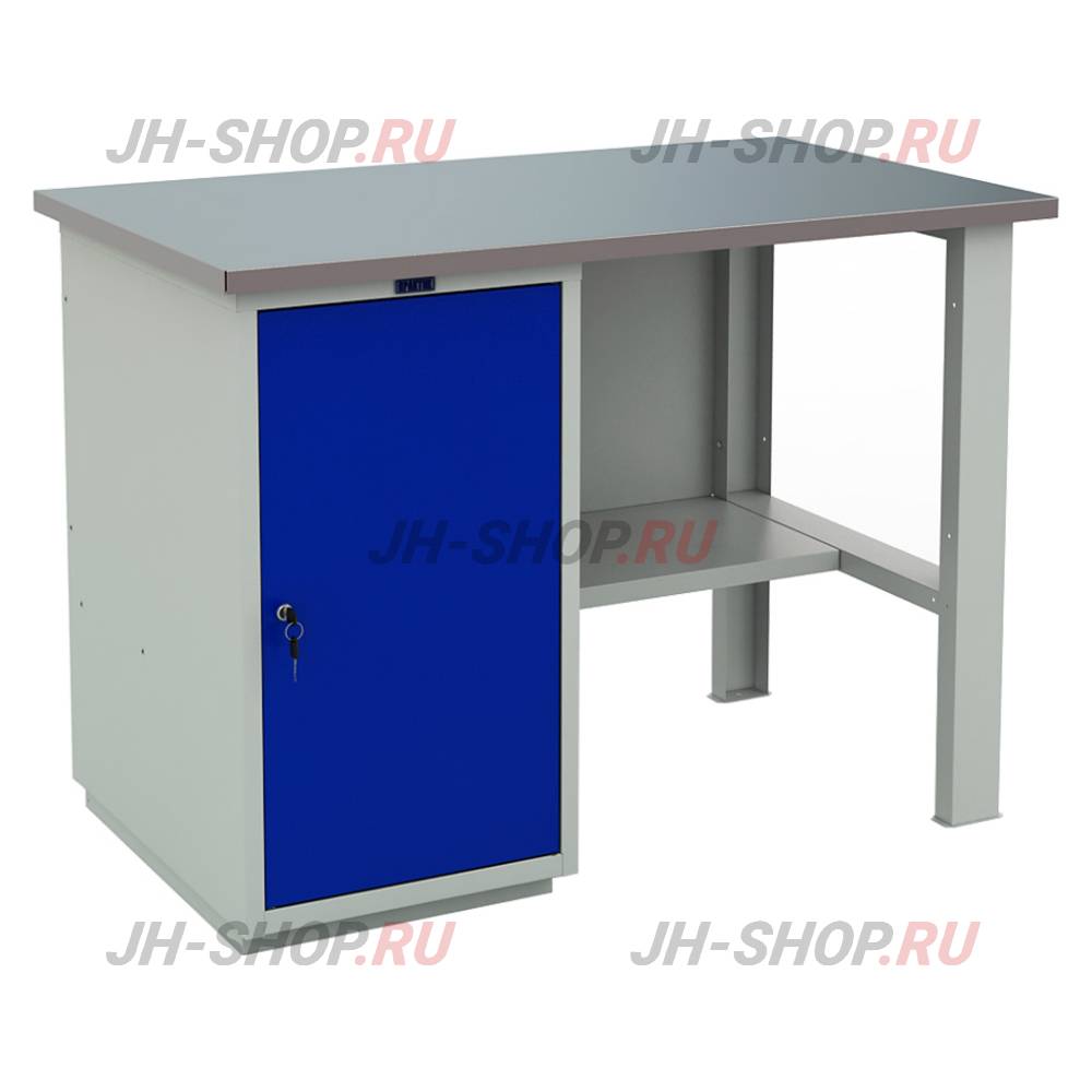 Слесарный верстак из листовой стали (тумба с дверцей), ширина столешницы 1200-1600мм