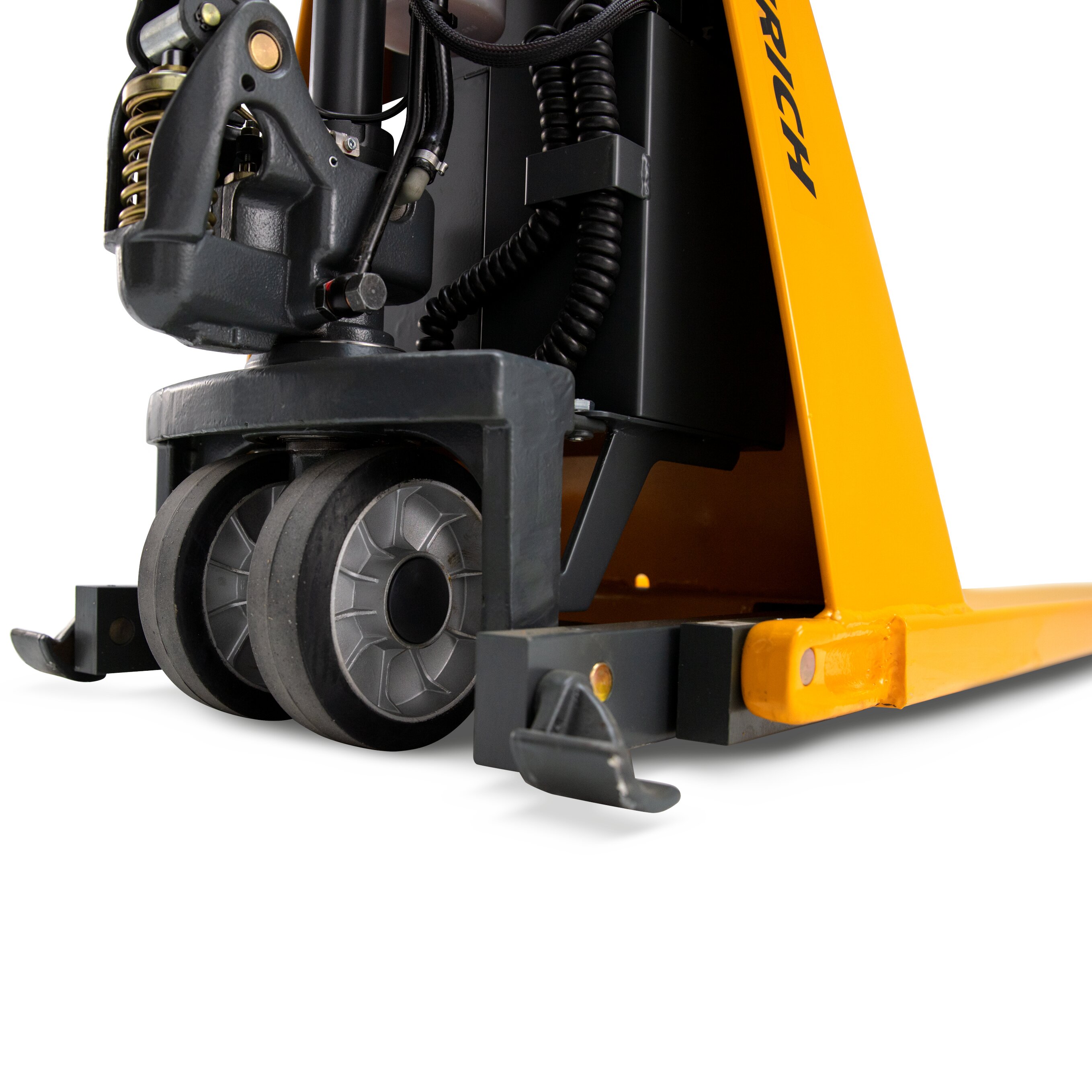 Гидравлическая тележка (рохля) с электрическим ножничным подъемом Jungheinrich AMX 10e N-GN, 1000 кг, 1150х560 мм, с нейлоновыми колесами