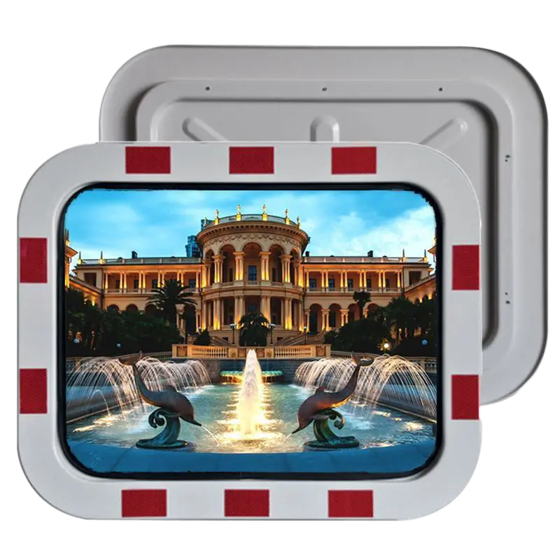 Зеркало прямоугольное из нержавеющей стали со светоотражающими элементами