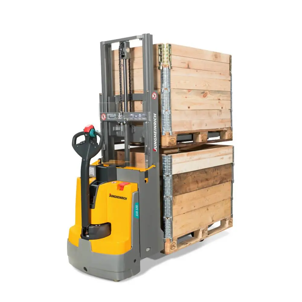 Штабелер электрический самоходный Jungheinrich EJD 120 E, 1500 мм для двух паллет