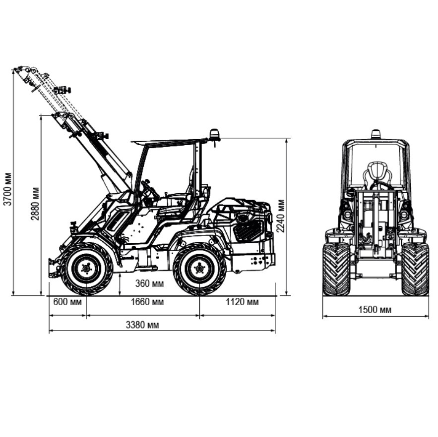Шарнирно-сочлененный мини-погрузчик MULTIONE 11.6 K Stage IIIВ с ковшом