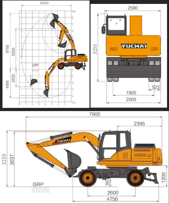 Экскаватор колесный Yuchai YC150W