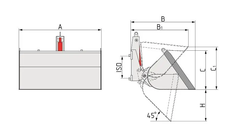 Ковш для вилочных погрузчиков КО/H-0,25 (крепление на каретку)