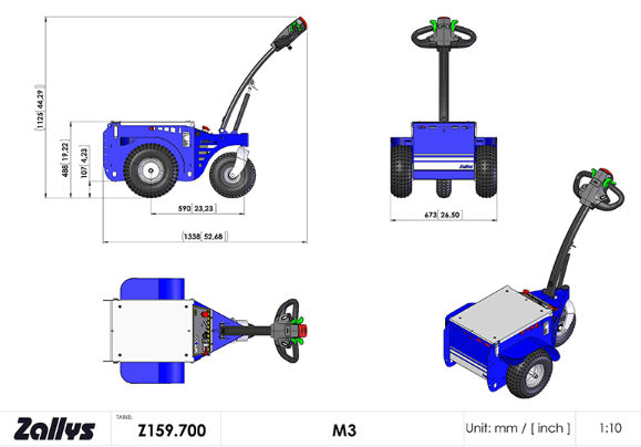 Электрический тягач Zallys M 3 б/м 1500 кг