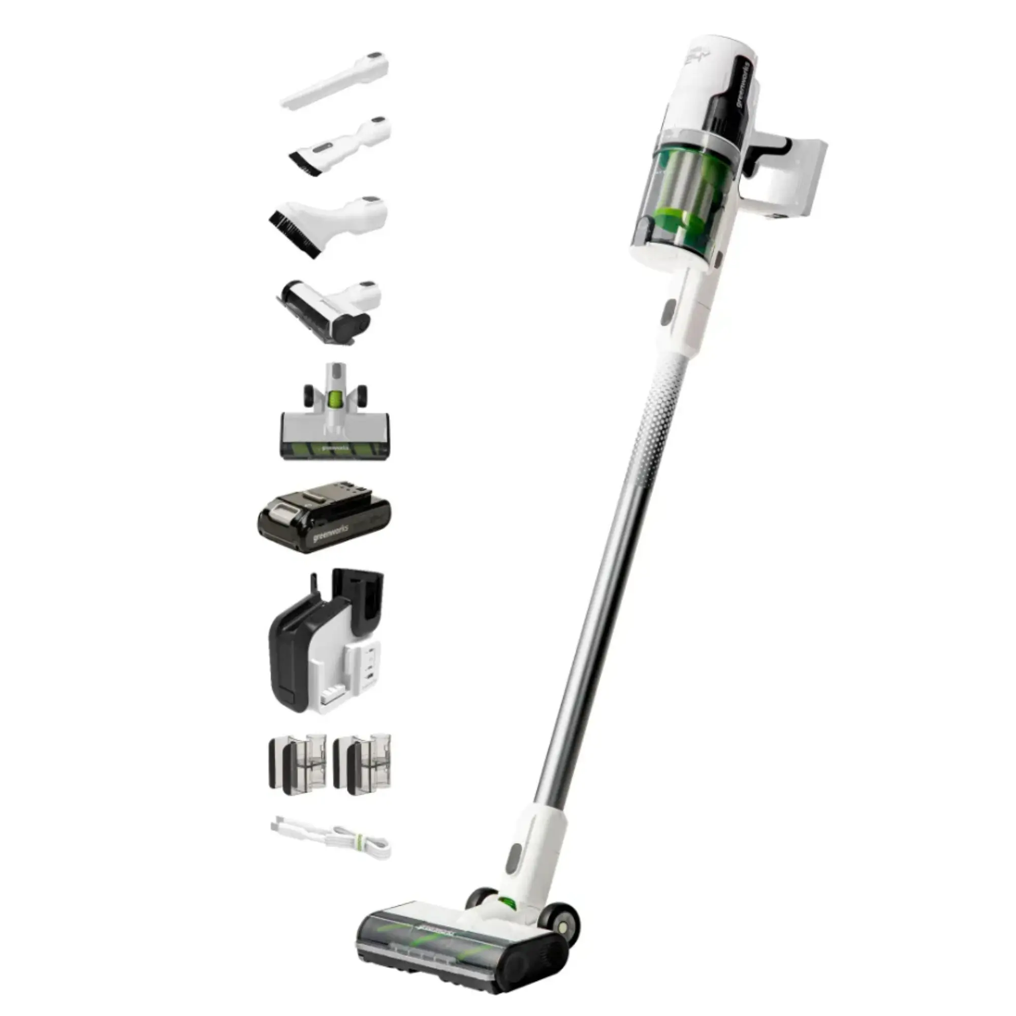 Пылесос беспроводной вертикальный аккумуляторный Greenworks G24SVK4D, 24V, с АКБ 4 Ач и ЗУ