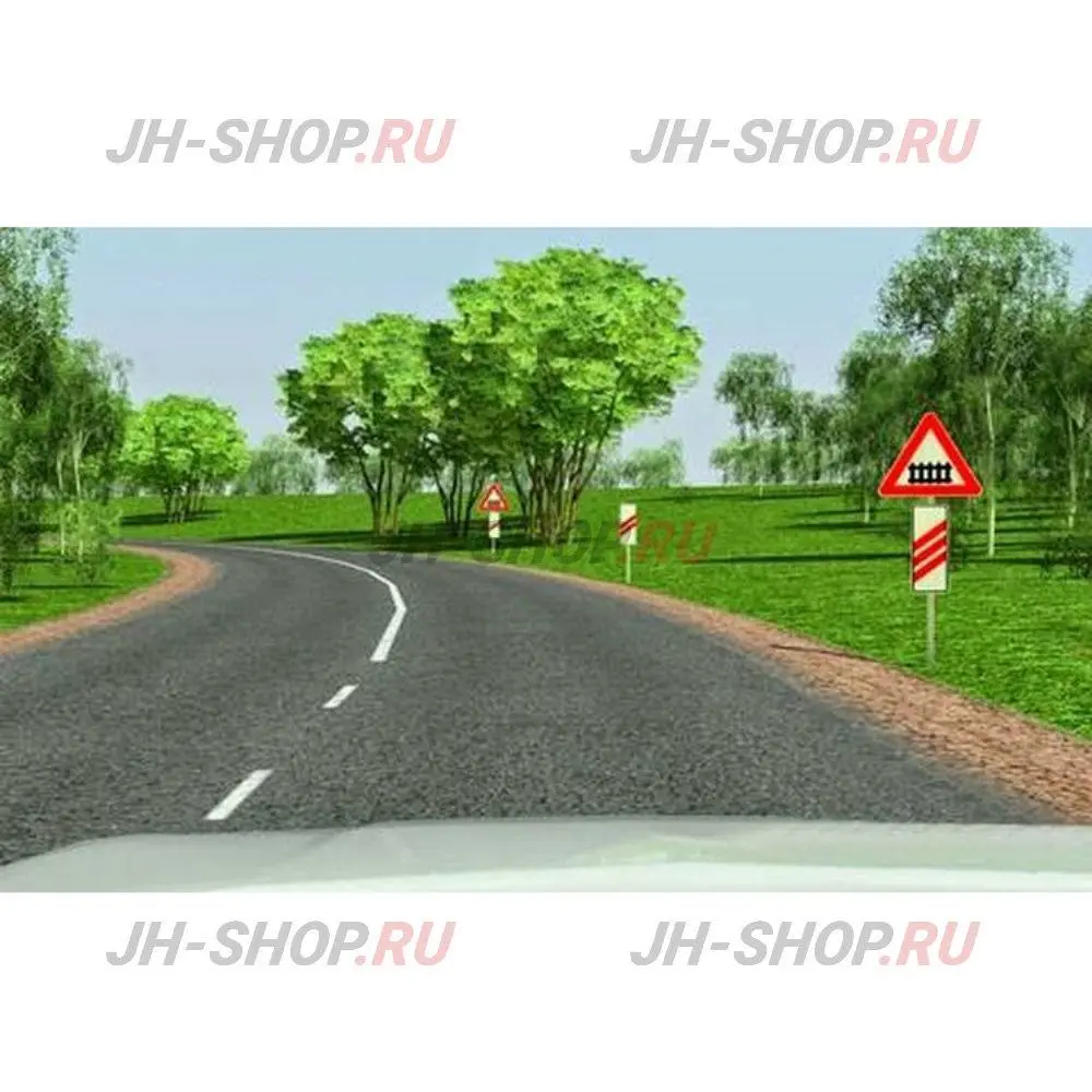 Предупреждающий знак 1.1 — Железнодорожный переезд со шлагбаумом