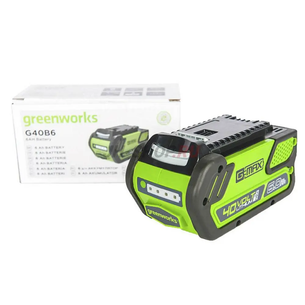 Аккумулятор GreenWorks G40B6, 40 В, 6 Ач