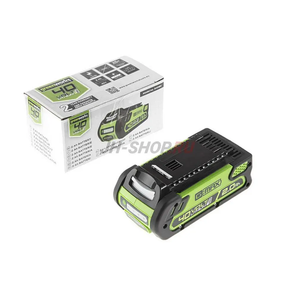 Аккумулятор GreenWorks G40B2, 40 В, 2 Ач
