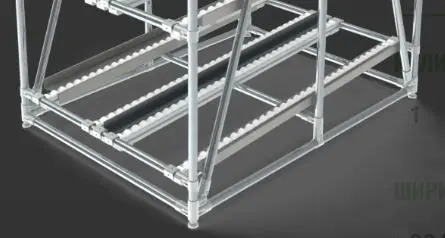 Гравитационный стеллаж лестничного типа на ножках ГСЛК-849 x 1385-1815 картинка