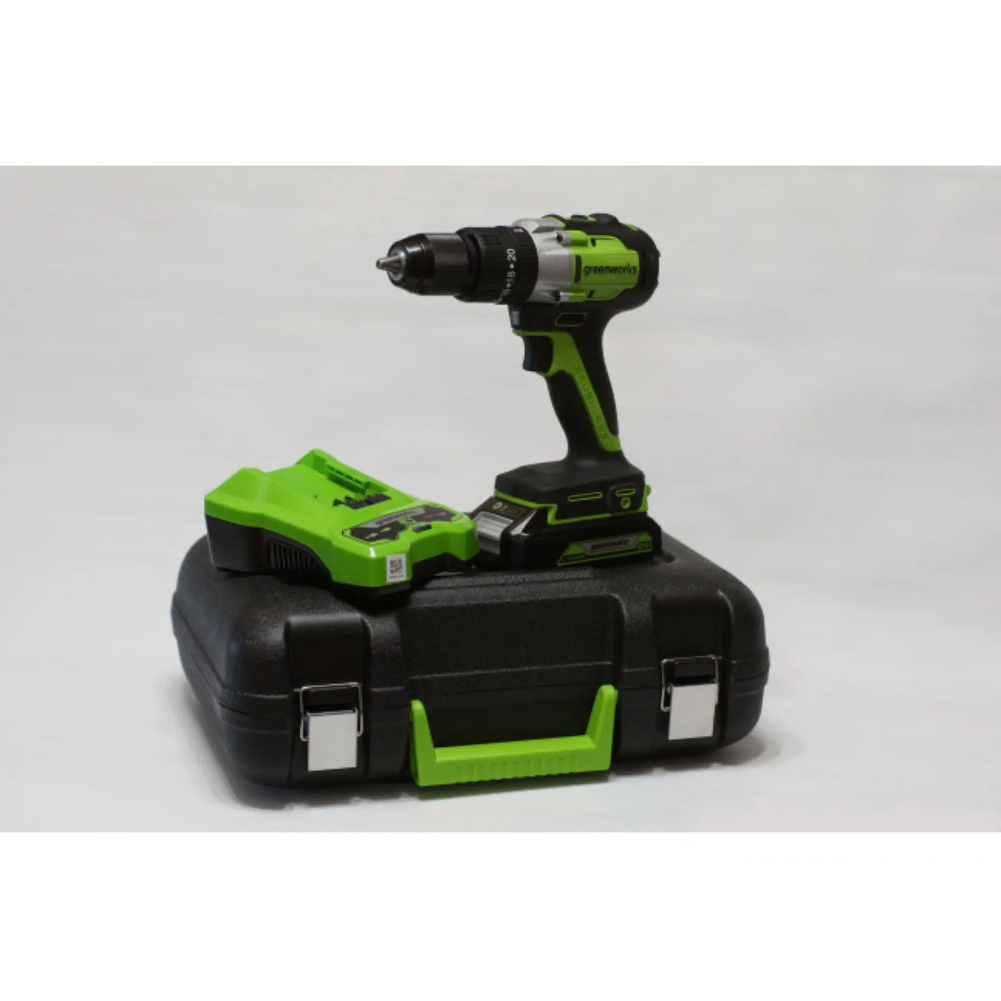 Дрель-шуруповерт аккумуляторная Greenworks GD24DD60K2, 24V, c АКБ 2 Ач и ЗУ