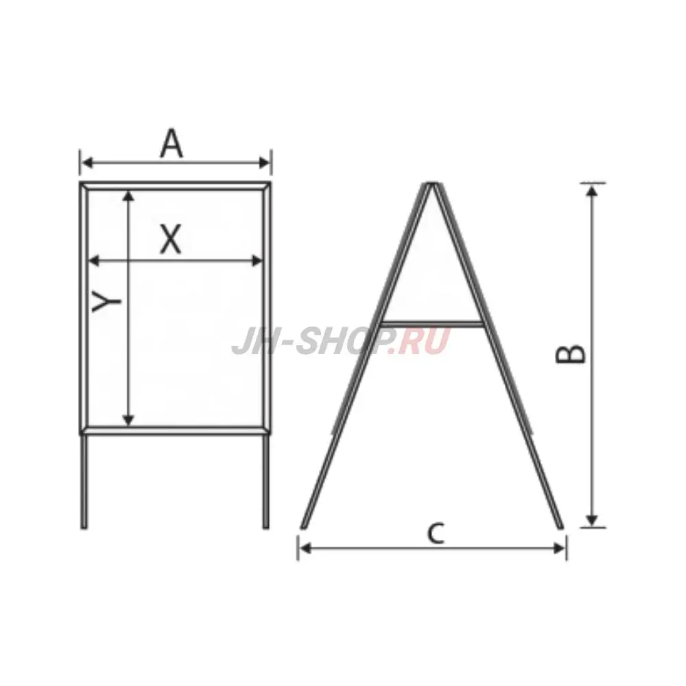 Штендер с рамами из алюминиевого клик-профиля А1