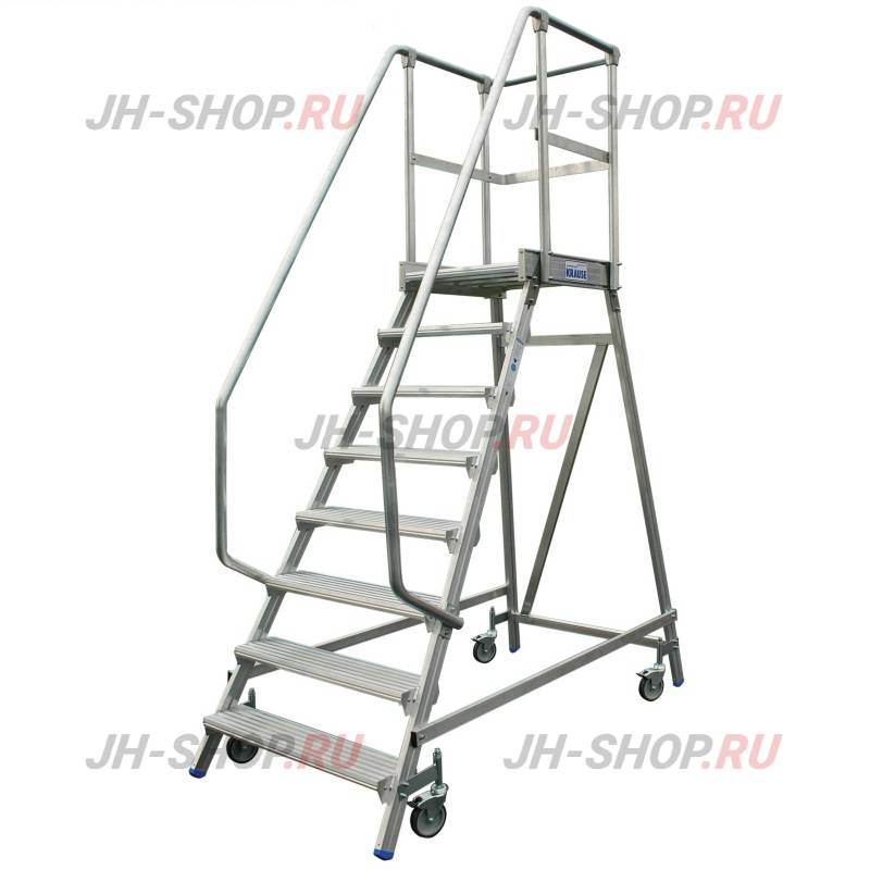 Krause Stabilo односторонняя передвижная лестница с платформой, рабочая высота 2700-3900мм