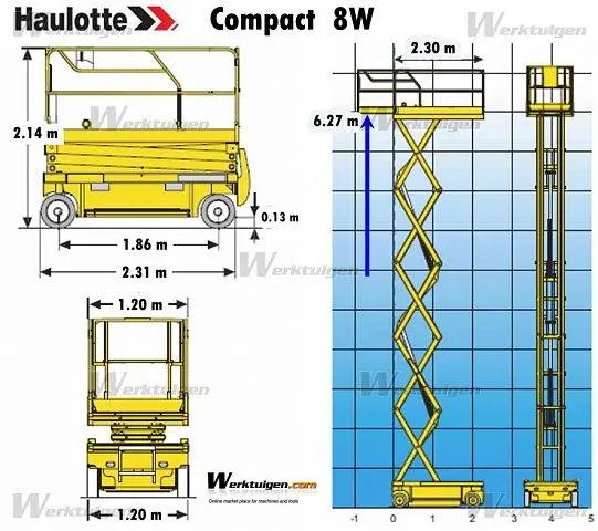 Самоходный ножничный электрический подъемник Haulotte COMPACT 8W