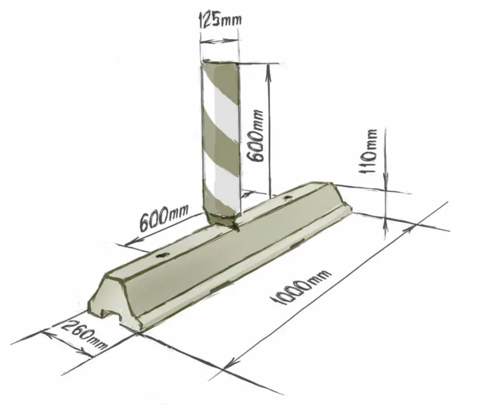 Делиниатор полимерпесчаный ДПП-1.0.1 (без столбика)