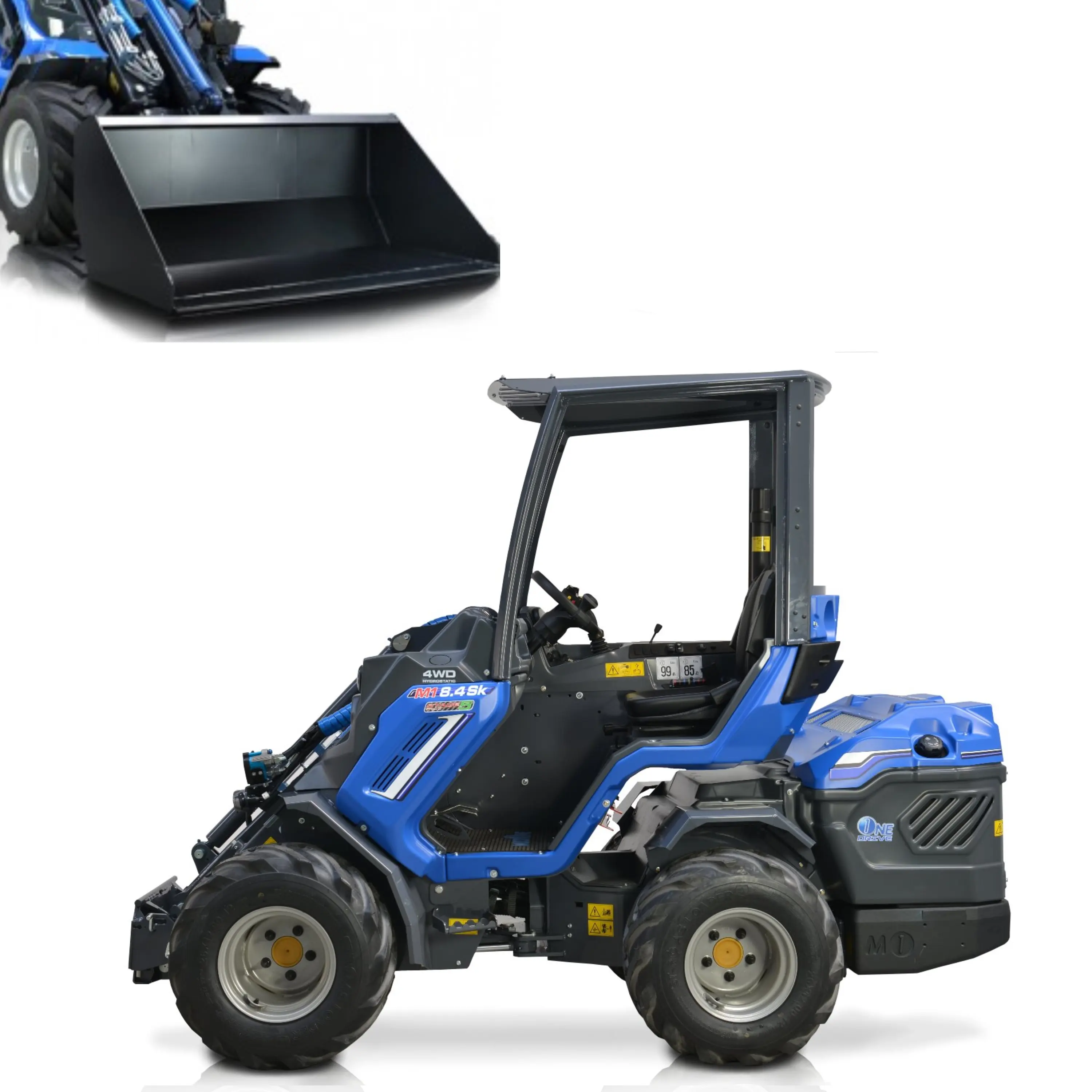 Шарнирно-сочлененный мини-погрузчик MULTIONE 8.4S K Stage IIIA с ковшом