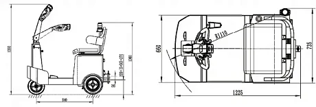 Электрический тягач ML-350S с местом оператора, б/м 3500 кг картинка