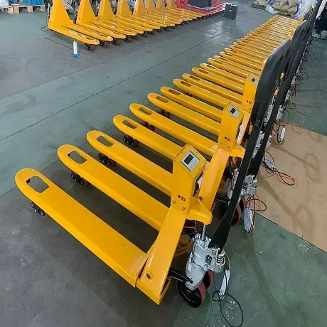 Весовая гидравлическая тележка (рохля) с принтером JHLIFT WH-25ES-P, 2500 кг, 1150х540 мм, с полиуретановыми колесами картинка