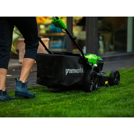 Самоходная газонокосилка Greenworks GD40LM46SPK4, 40V, 46 см, в комплекте с АКБ 4АЧ и ЗУ картинка