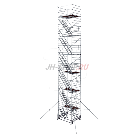 Алюминиевая модульная вышка с лестничными маршами ВМА1400Л до 22м картинка