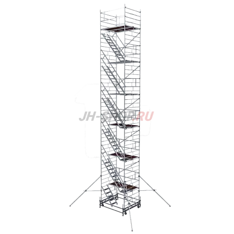Алюминиевая модульная вышка с лестничными маршами ВМА1400Л до 22м картинка