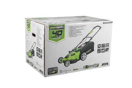 Газонокосилка Greenworks 40V (49 см) с АКБ 4 А/ч и ЗУ картинка