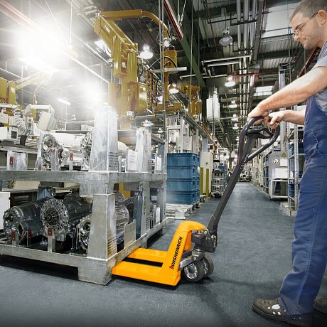 Длинновильная гидравлическая тележка (рохля) Jungheinrich AM 22 C-BV, 2200 кг, 1600х520 мм, с резиновыми колесами картинка