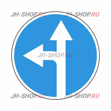 Предписывающий знак 4.1.5 — Движение прямо или налево  картинка