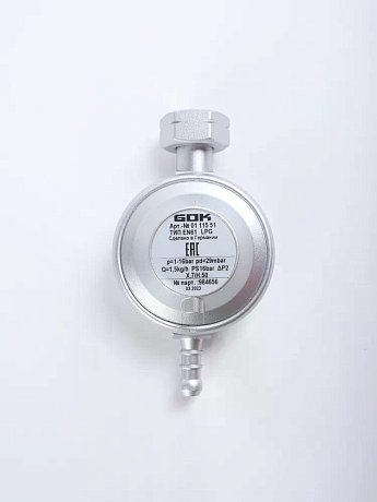 Регулятор давления с вентилем СНГ, 1,5 кг/ч, 30 мбар картинка