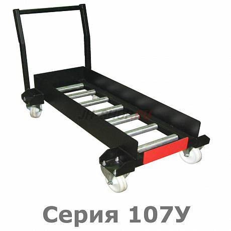 Роликовый стол одинарный перекатной для батареи 107У серия (г/п 1200кг),  С боковым ограждением ,  Без регулятора высоты,  320 картинка