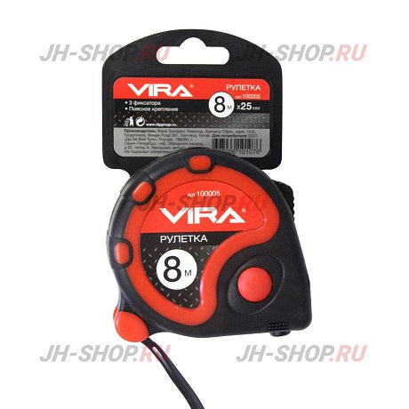 Рулетка с фиксатором 3/5/8 м VIRA картинка