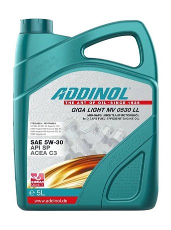 Моторное масло ADDINOL Giga Light MV 0530 LL, 5 л картинка