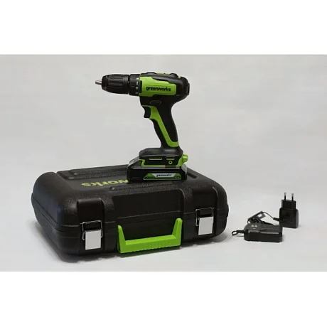 Дрель-шуруповерт аккумуляторная Greenworks GD24DD35, 24V, c АКБ 2 Ач и ЗУ картинка