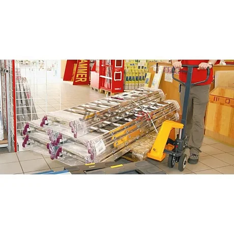 Многоходовая гидравлическая тележка (рохля) JHLIFT BF25-4, 2500 кг, 1150х540 мм, с полиуретановыми колесами картинка