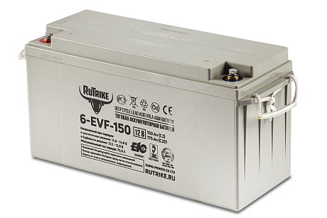 Тяговый гелевый аккумулятор RuTrike 6-EVF-150 картинка