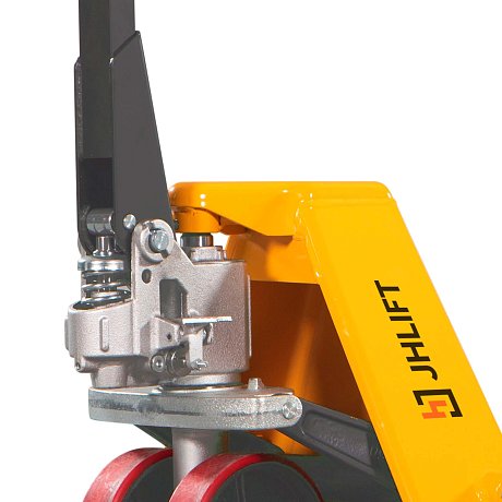Коротковильная гидравлическая тележка (рохля) JHLIFT BF25-H, 2500 кг, 900 мм, полиуретан картинка