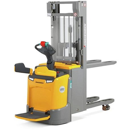 Штабелер электрический самоходный Jungheinrich ERC 212z ZT, 4300 мм  с откидной площадкой оператора картинка