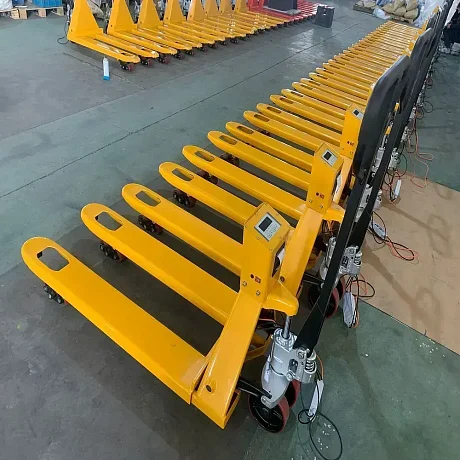 Весовая гидравлическая тележка (рохля) с принтером JHLIFT WH-25ES-P, 2500 кг, 1150х540 мм, с полиуретановыми колесами картинка