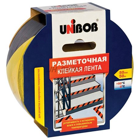 Клейкая лента разметочная UNIBOB 50мм х 50м картинка