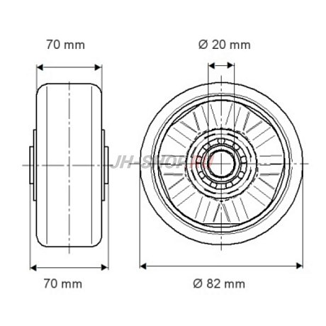 Колесо Tente NOVATECH ETP 082x70-20 картинка