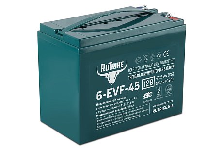 Тяговый гелевый аккумулятор RuTrike 6-EVF-45 картинка