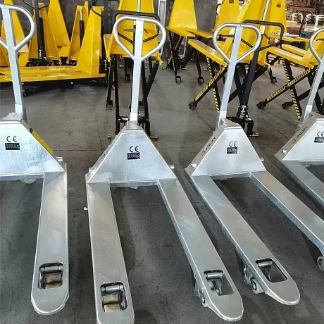 Оцинкованная гидравлическая тележка (рохля) JHLIFT WH-30G, 3000 кг, 1150х540 мм, с нейлоновыми колесами картинка