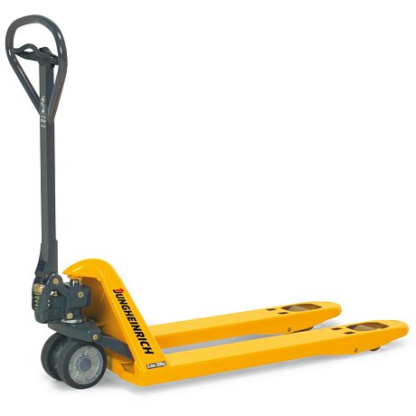 Длинновильная гидравлическая тележка (рохля) Jungheinrich AM 22 C-BV, 2200 кг, 1360х520 мм, с резиновыми колесами картинка