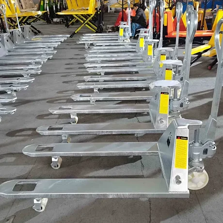 Оцинкованная гидравлическая тележка (рохля) JHLIFT WH-25G, 2500 кг, 1150х550 мм, с нейлоновыми колесами картинка