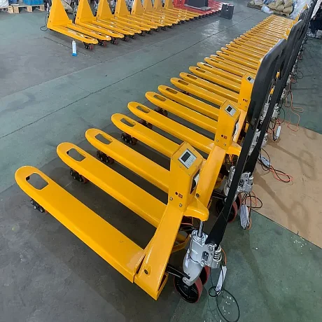 Весовая гидравлическая тележка (рохля) с принтером JHLIFT WH-25ES-P, 2500 кг, 1150х540 мм, с полиуретановыми колесами картинка