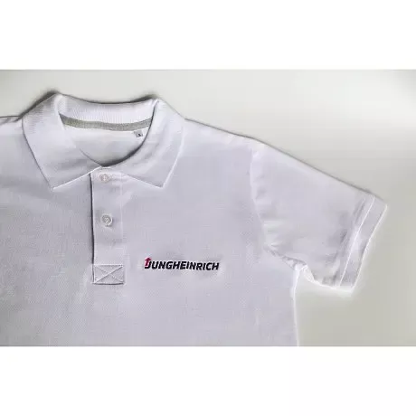 Футболка-поло женская белая с логотипом бренда Jungheinrich картинка