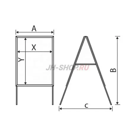 Штендер с рамами из алюминиевого клик-профиля А1 картинка