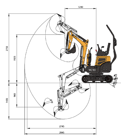 Миниэкскаватор Yuchai YC10-9 картинка